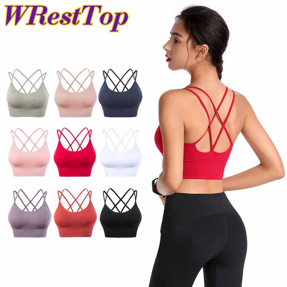 Sports Bra Racerback - Damskie sportowe biustonosze z ramiączkami, bezszwowe,