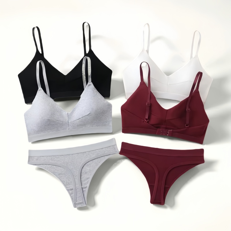 Cotton Bra Everyday - Komplet bielizny damskiej: wygodny bawełniany biustonosz