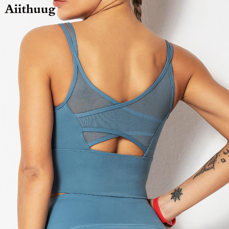 Sports Bra Racerback - Aiithuug Biustonosze do jogi Koszulki fitness