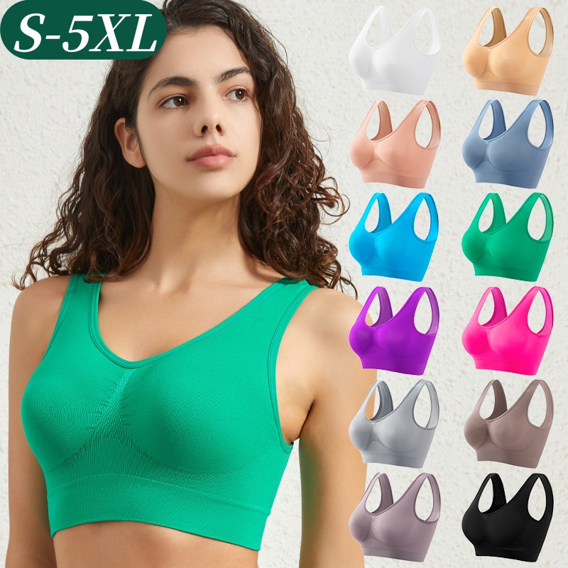 T Shirt Bra Seamless - Damski bezszwowy biustonosz push-up, sportowy bralet,